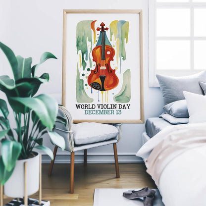 World Violin Day Retro Poster