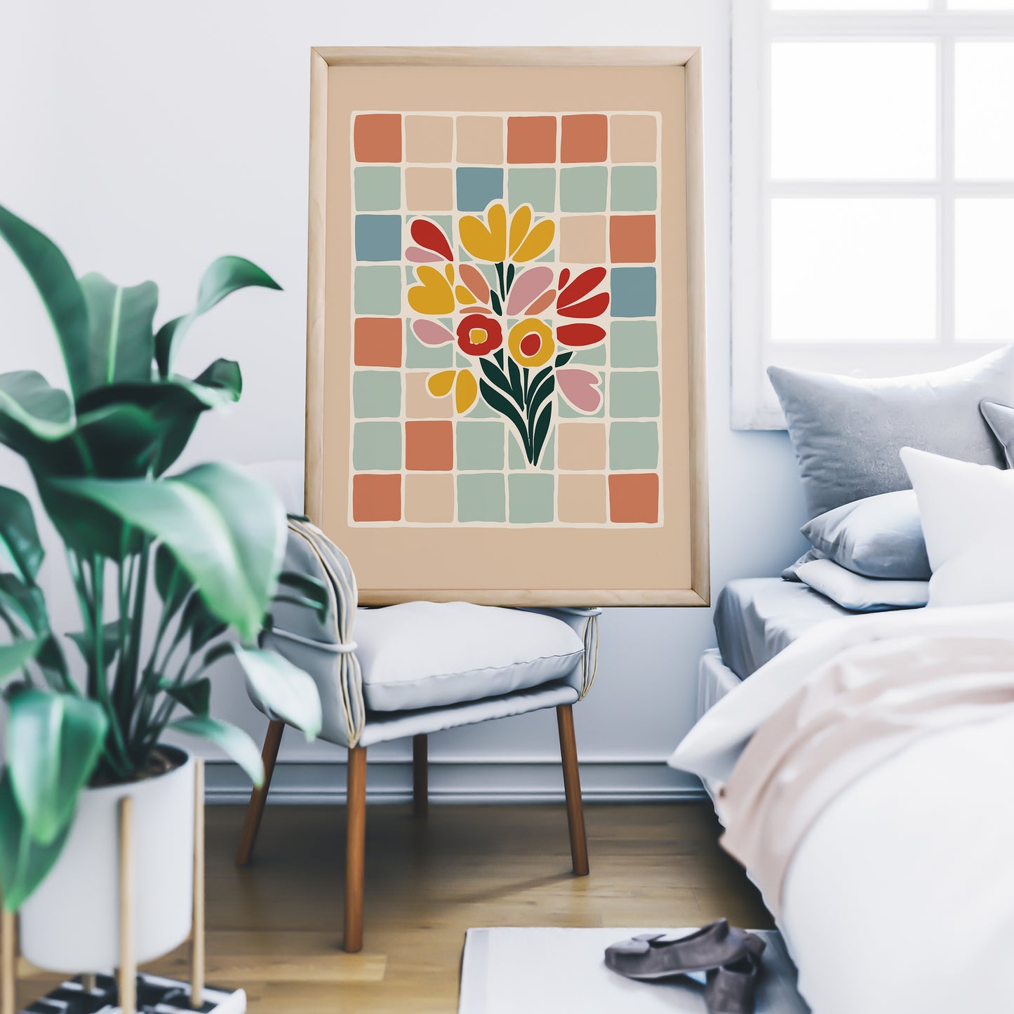 Mid Century Flowers Poster 2025