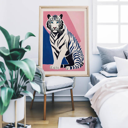 White Leopard Wall Art Print