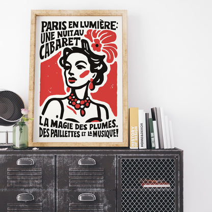 Paris Cabaret Night Poster