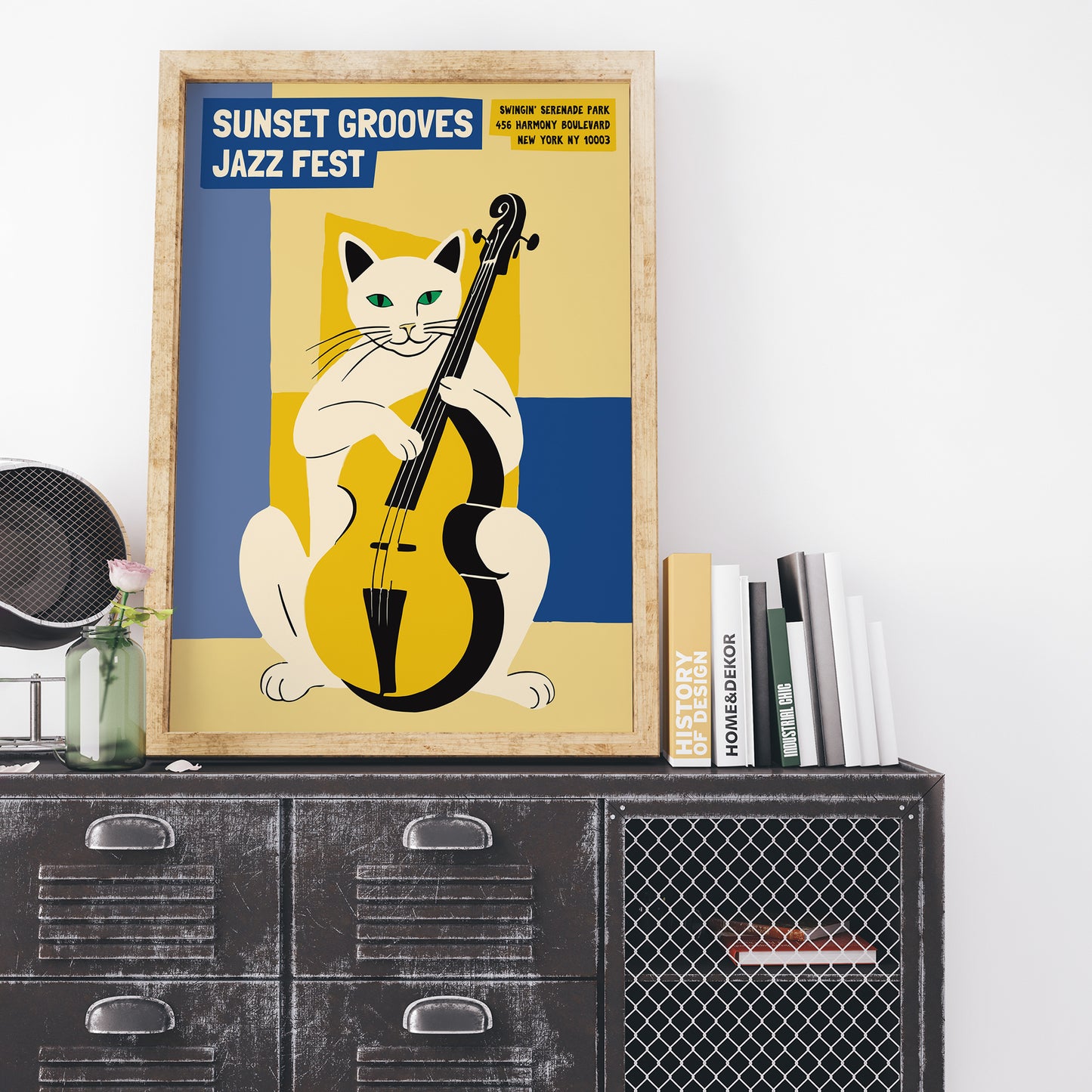 Sunset Grooves Jazz Fest Retro Poster