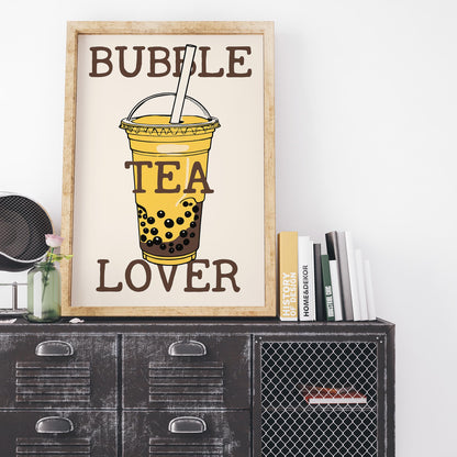 Yellow Bubble Tea Lover Poster
