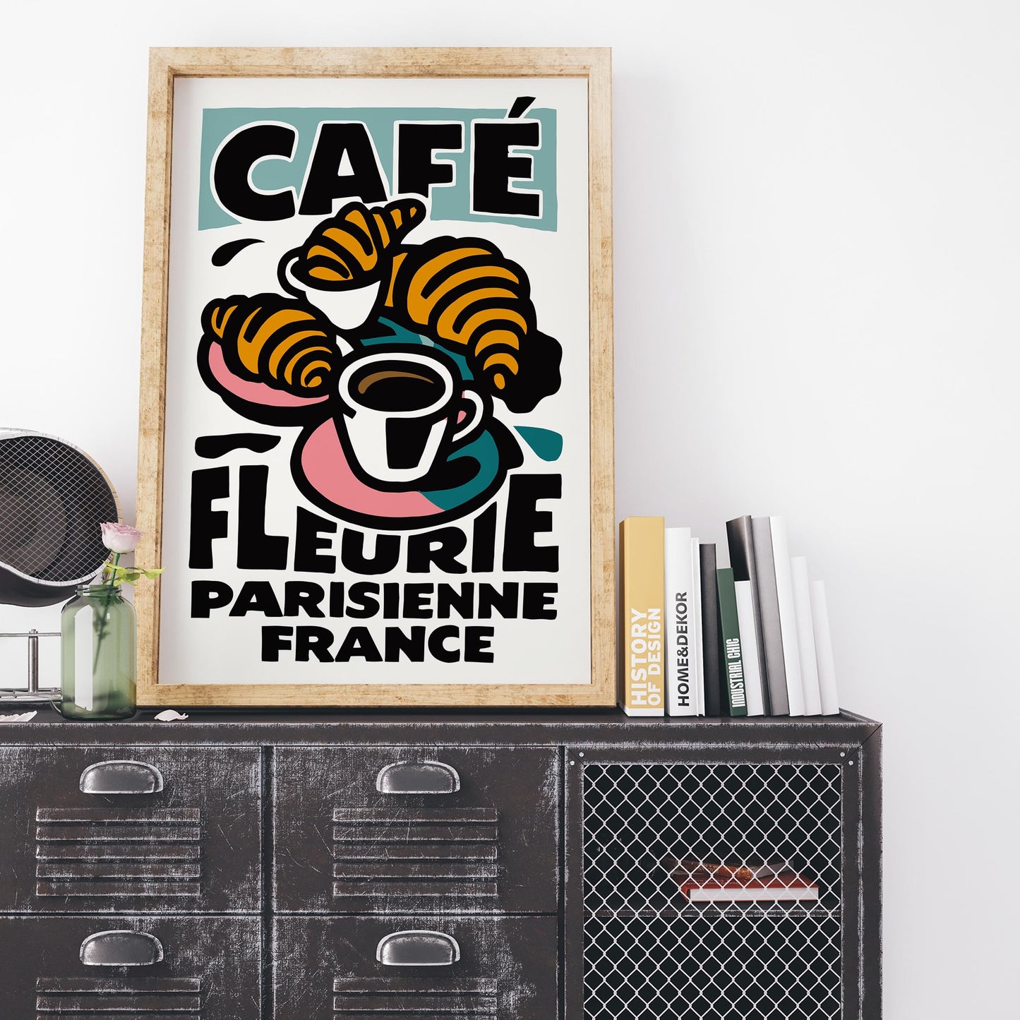 Paris Cafe Croissant Print
