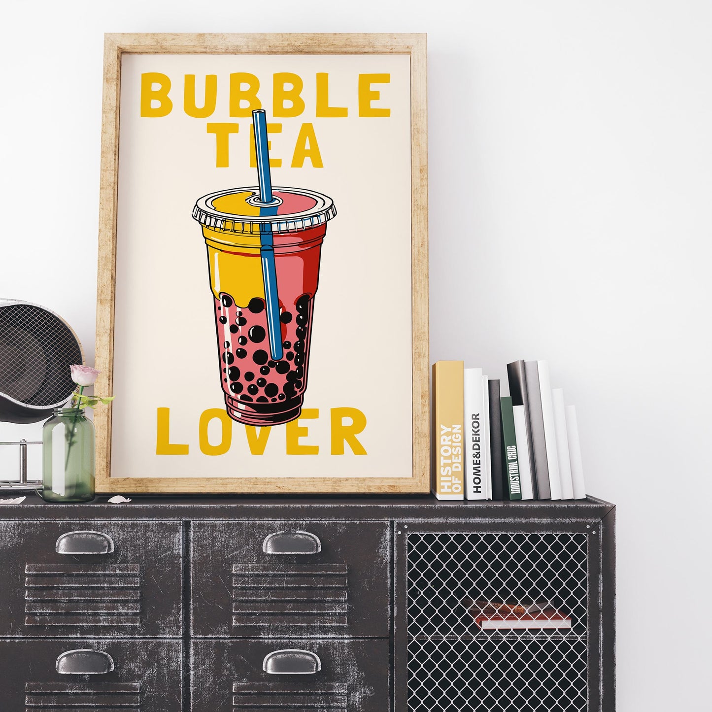 Pink Bubble Tea Wall Art