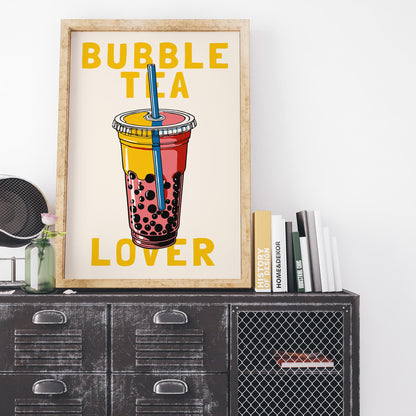 Pink Bubble Tea Wall Art