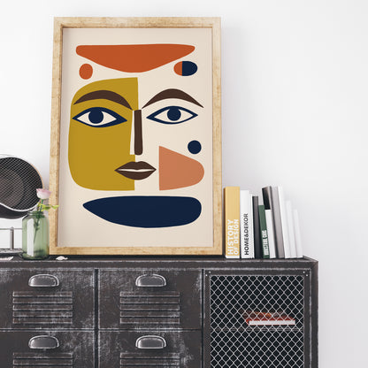 Cubism Abstract Face Art Print