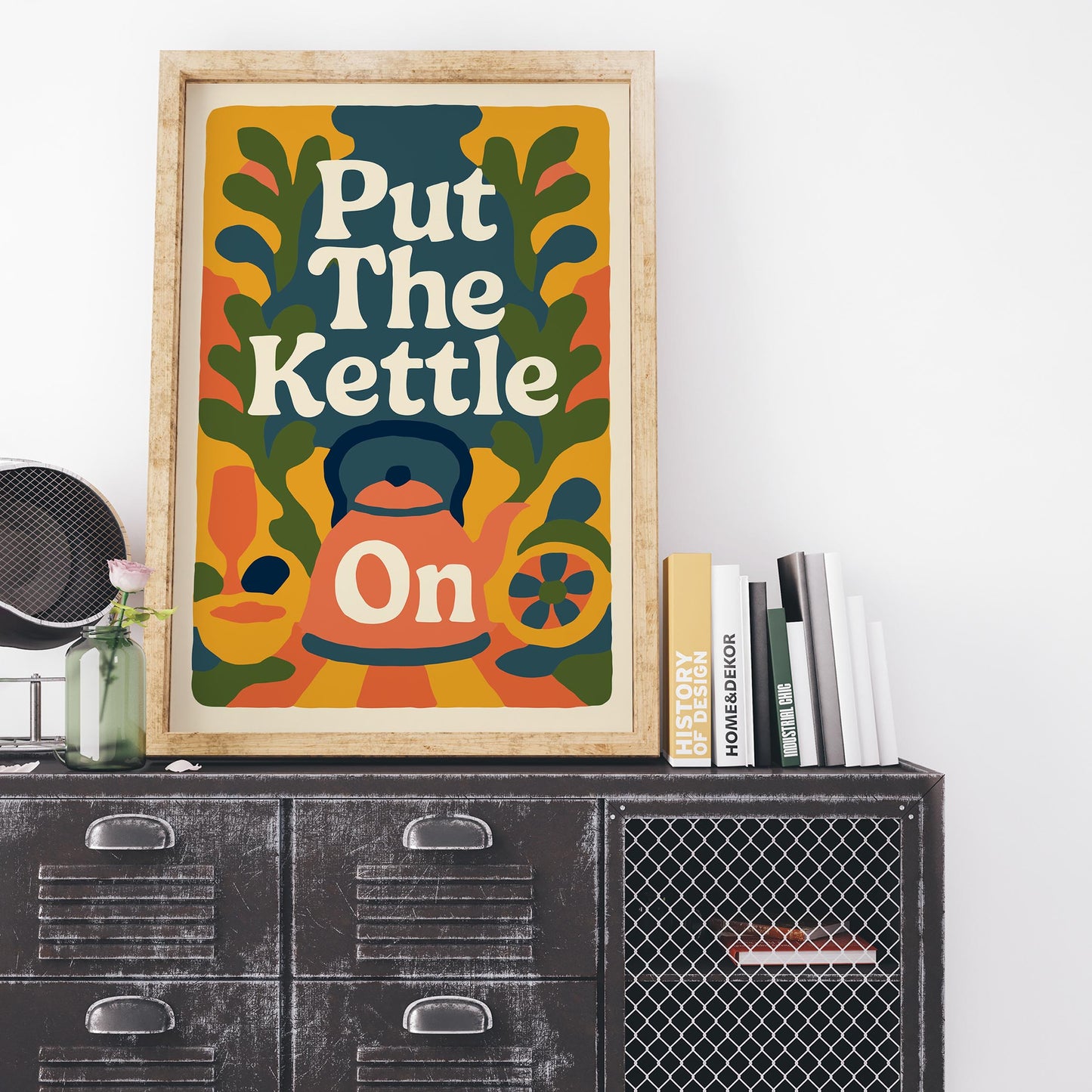 Put The Kettle On Retro Kitchen Poster