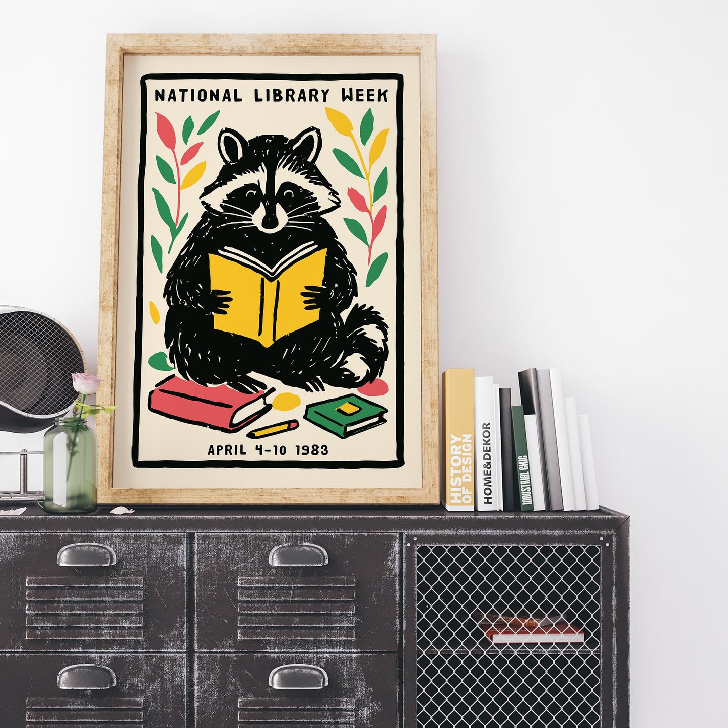 Raccoon Reader Poster