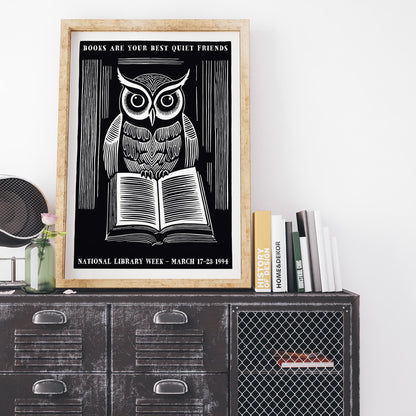 National Library Week Owl Poster