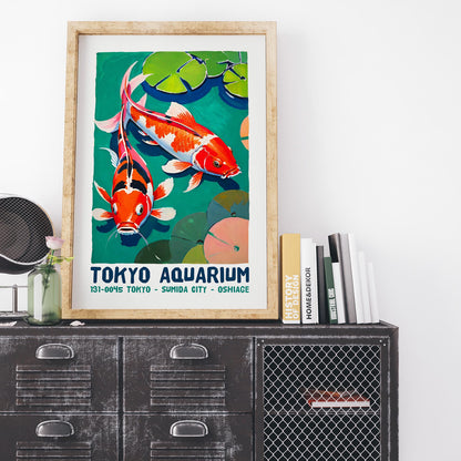 Tokyo Aquarium Koi Fish Poster Print