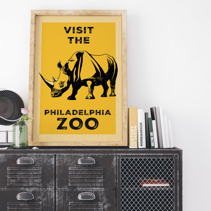 Philadelphia Zoo Vintage Travel Poster