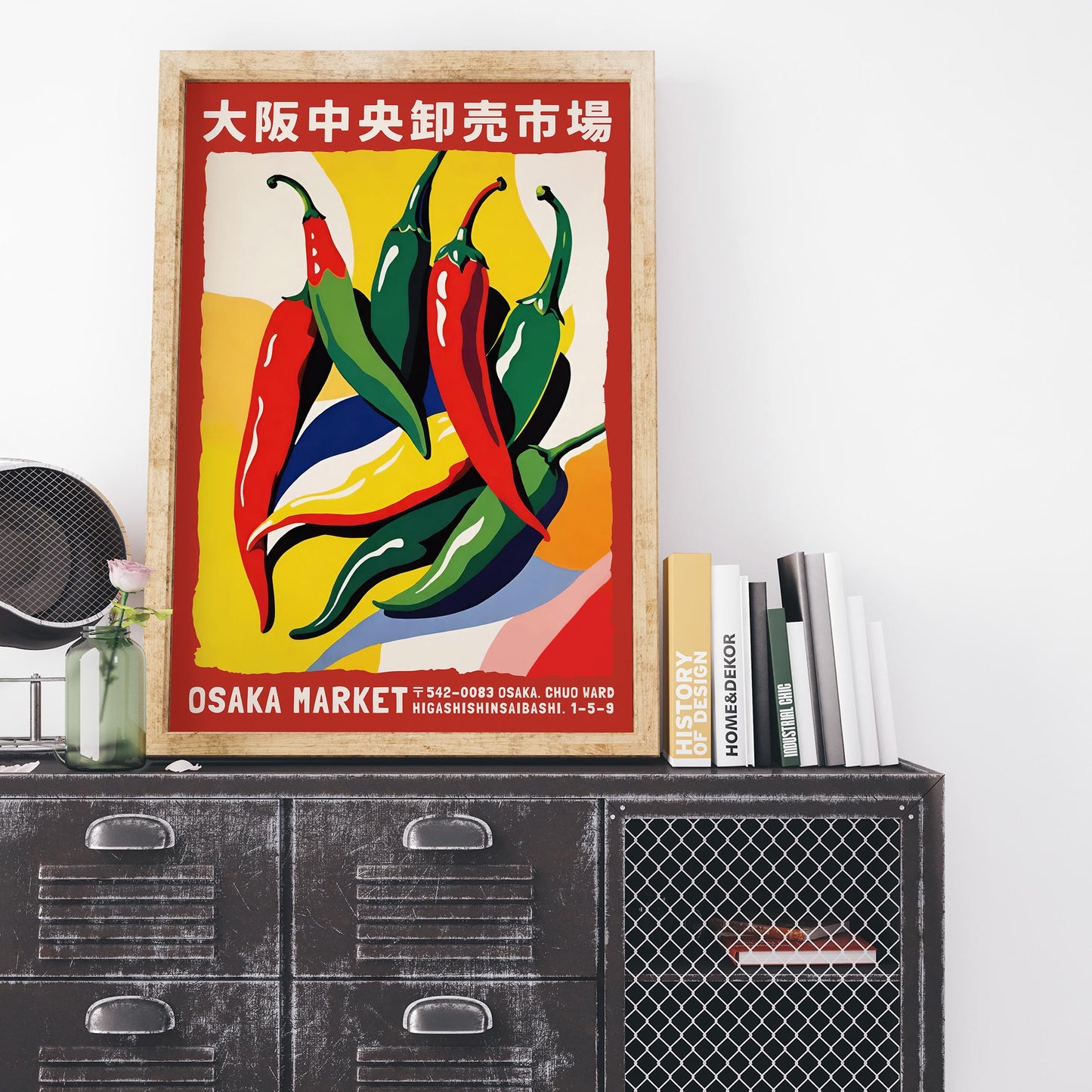 Osaka Market Chili Peppers Poster Print