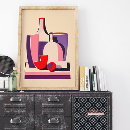 Retro Still Life Shapes Poster