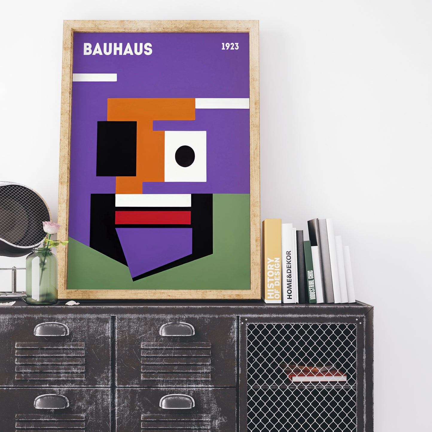 Purple Bauhaus Geometric Poster