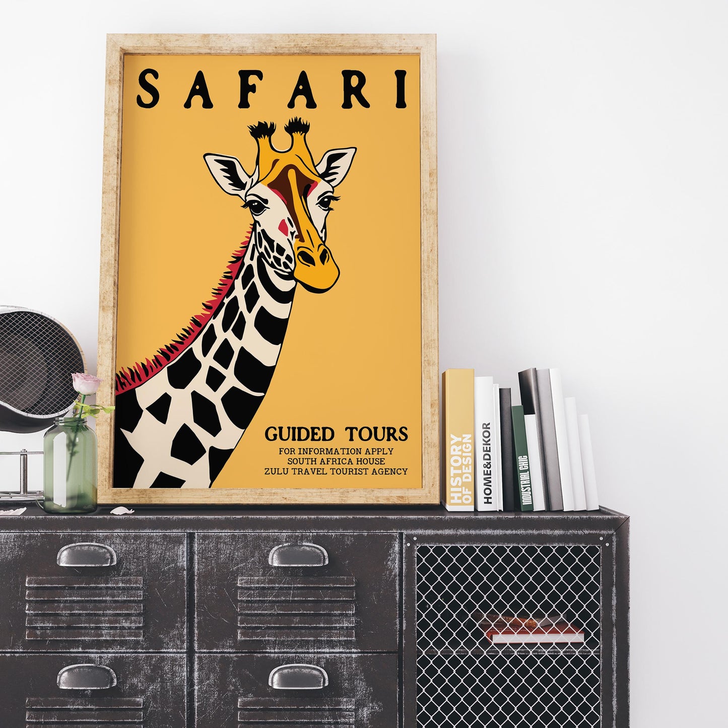 Safari Giraffe Guided Tours Wall Art Print