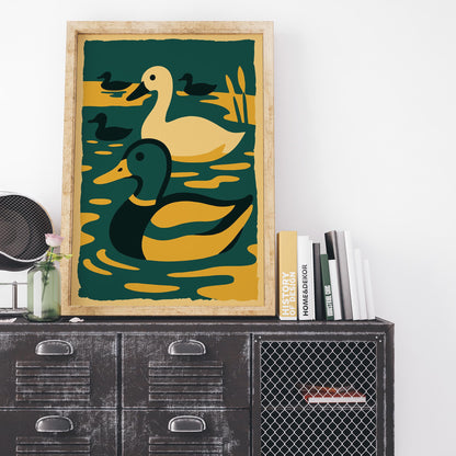 Golden Duck Pond Print