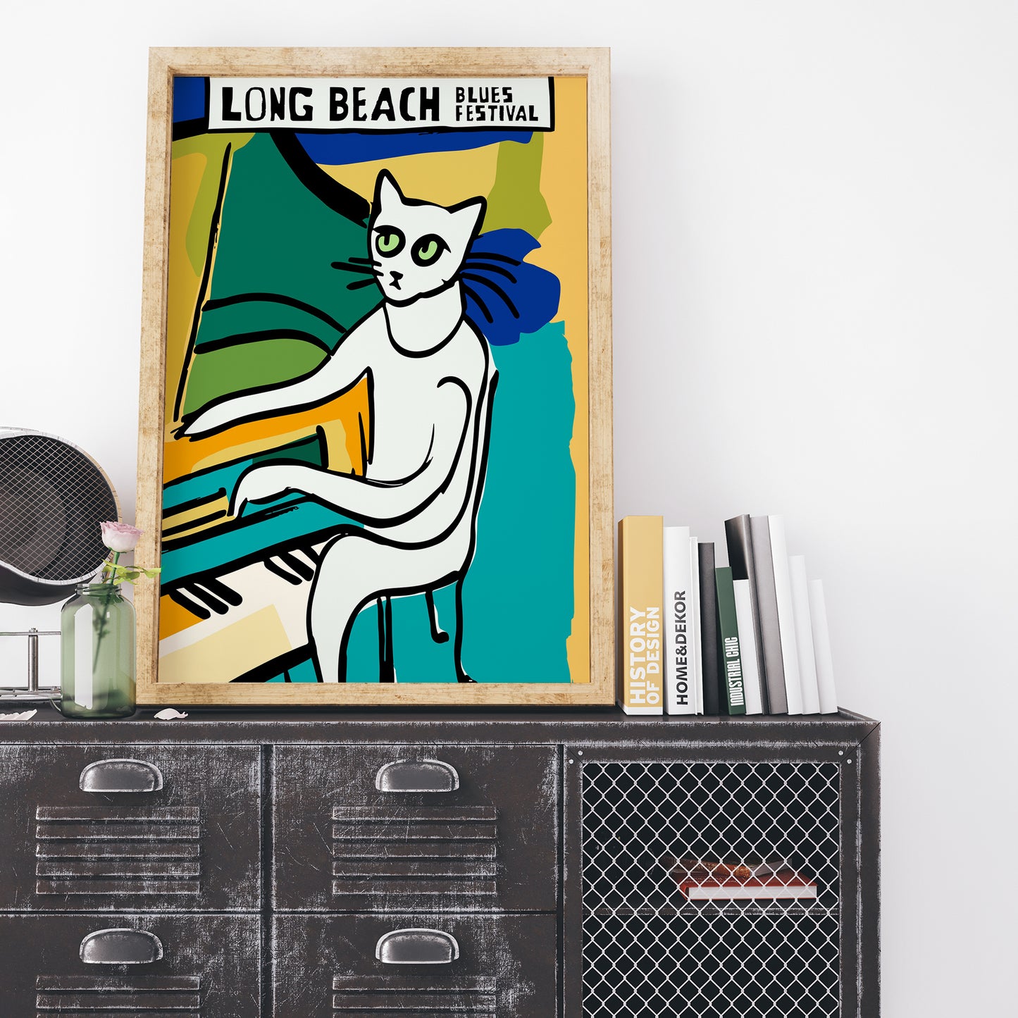 Long Beach Blues Festival Cat Poster