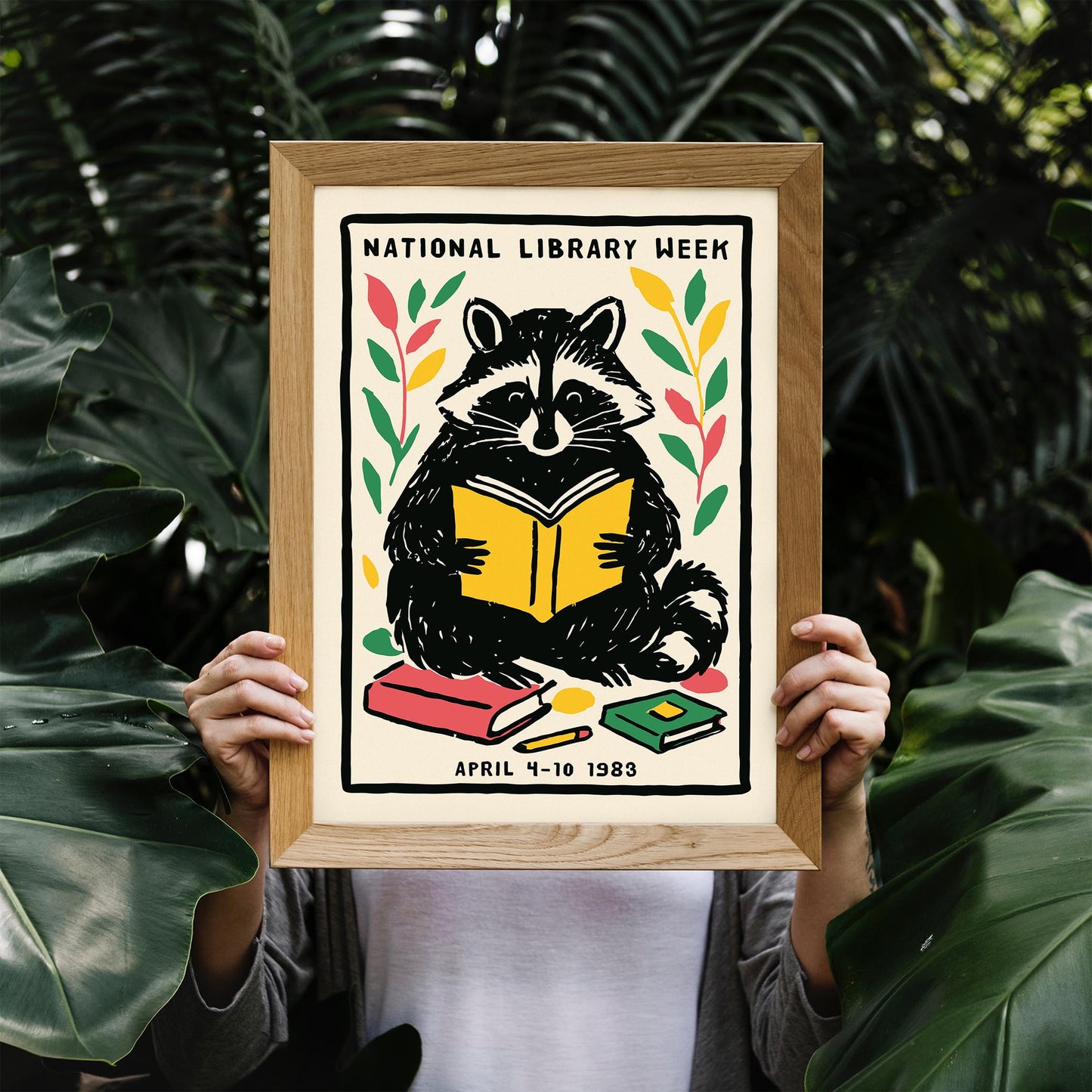 Raccoon Reader Poster
