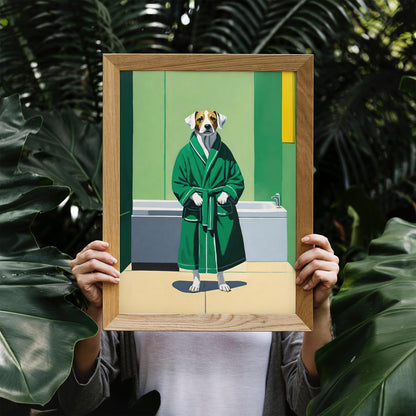 Bathrobe Dog Wall Art