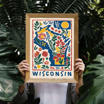 Wisconsin Retro Travel Poster