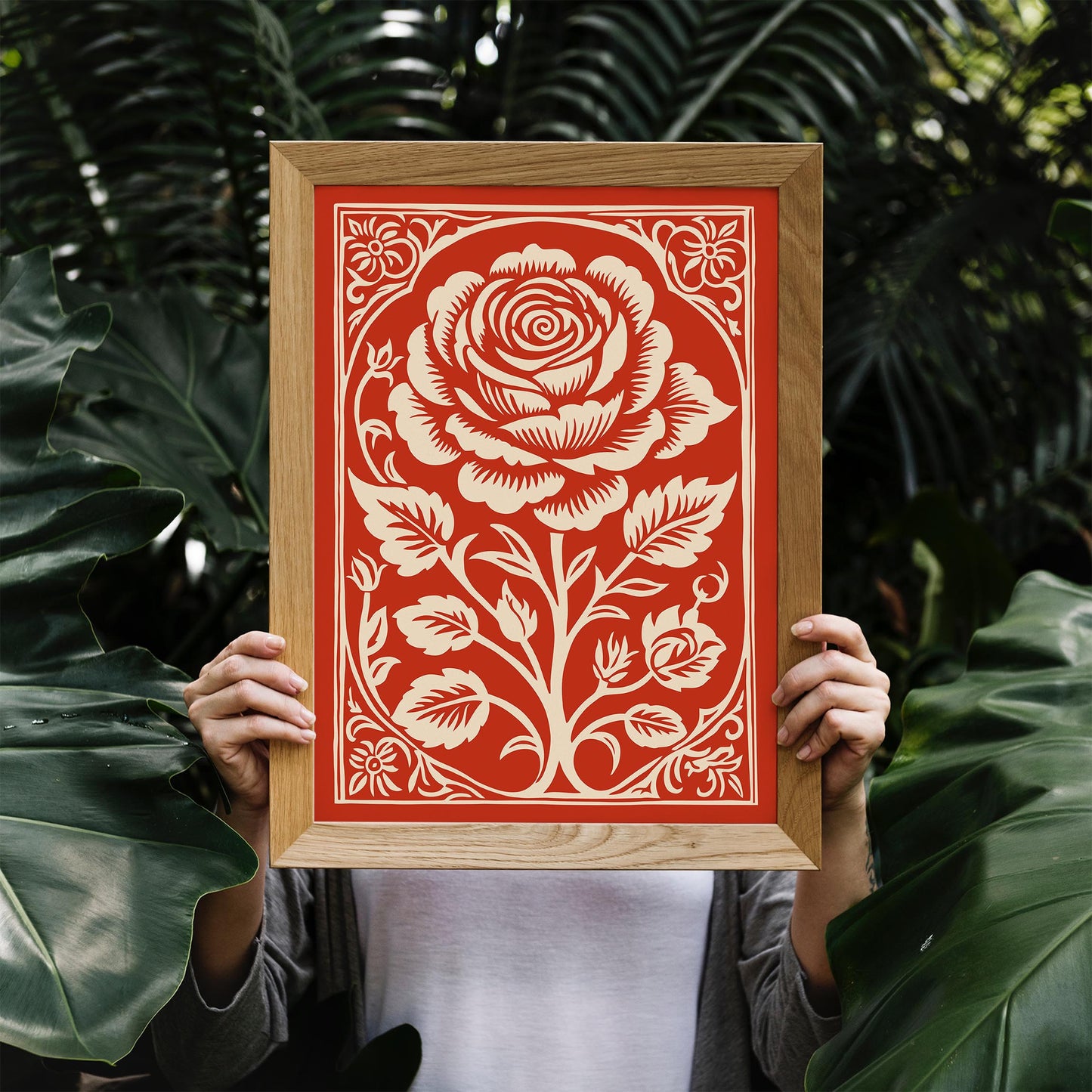 Red Rose Vintage Poster