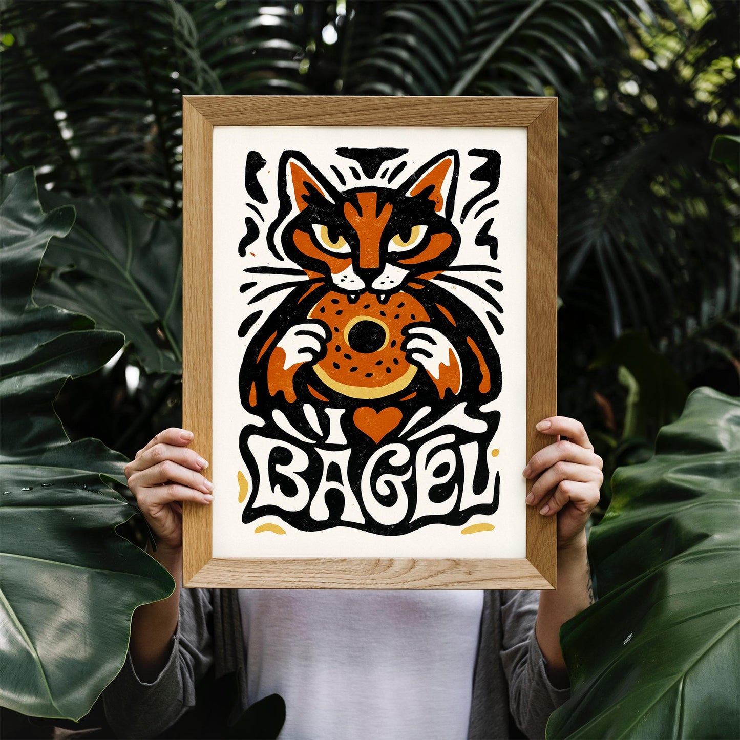 Bagel Cat Poster Print