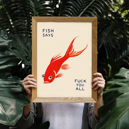 Funny Angry Fish Poster