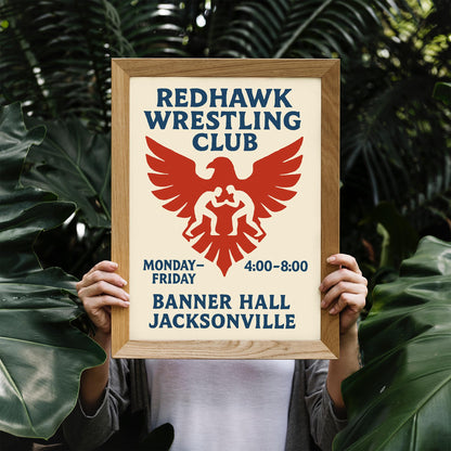 Redhawk Wrestling Poster Print