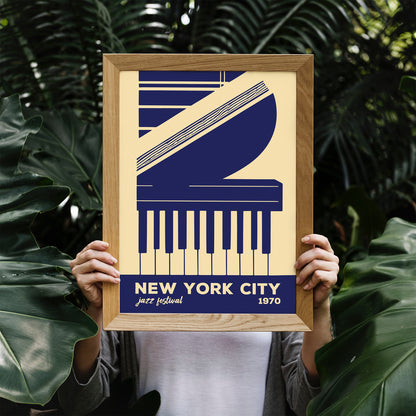 NYC Jazz Festival 1970 Blue Poster