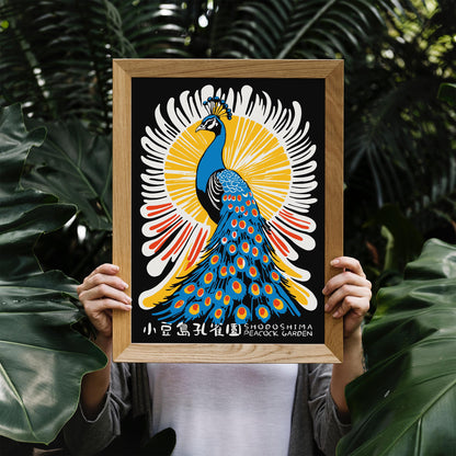 Shodoshima Peacock Garden Poster