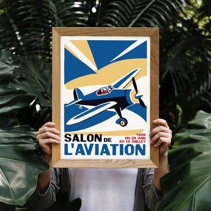 Retro French Aviation Airplane Wall Art
