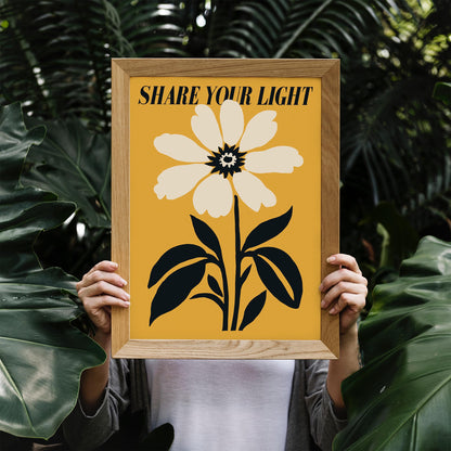 Share Your Light Floral Poster Print