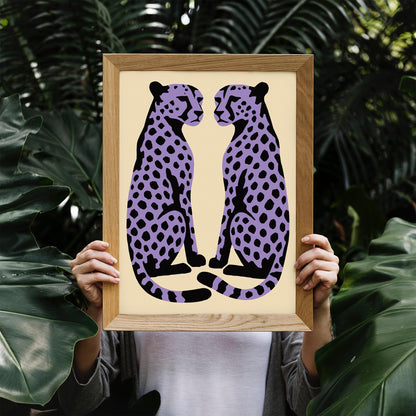 Purple Leopard Poster - Animal Wall Art Print