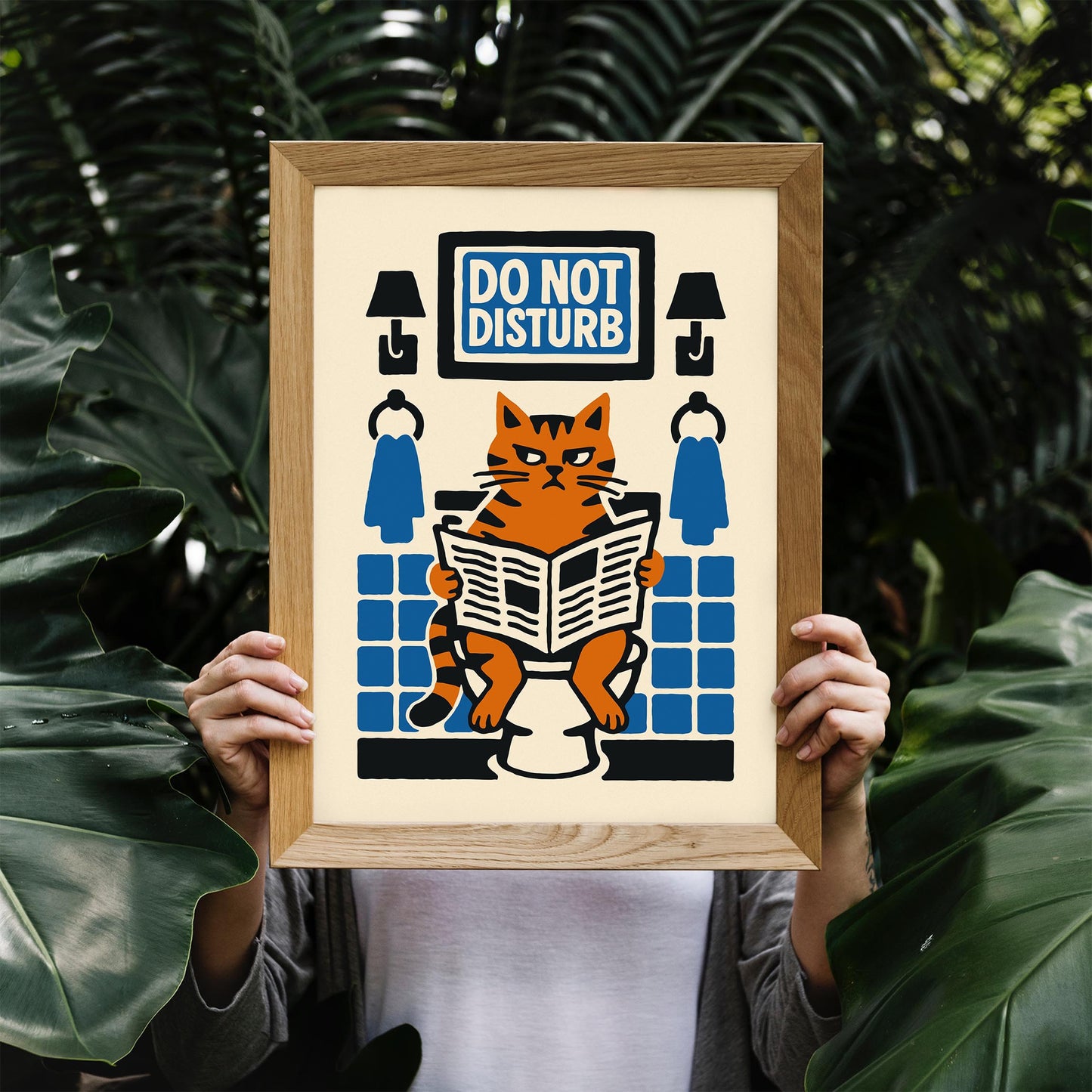 Bathroom Break Cat Poster