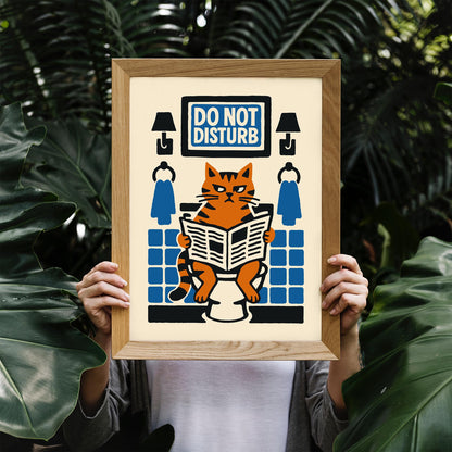 Bathroom Break Cat Poster