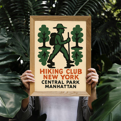 Vintage Hiking Club Central Park Wall Art