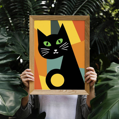 Mid-Century Retro Cat Poster - HypeSheriff