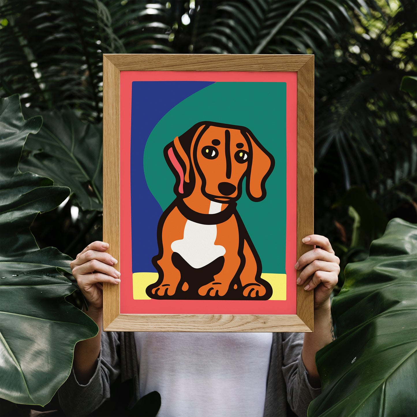 Cute Dachshund Wall Art Print