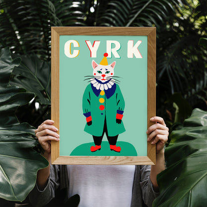 CYRK Polish Circus Green Vintage Poster