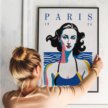 Paris 1924 Swim Poster