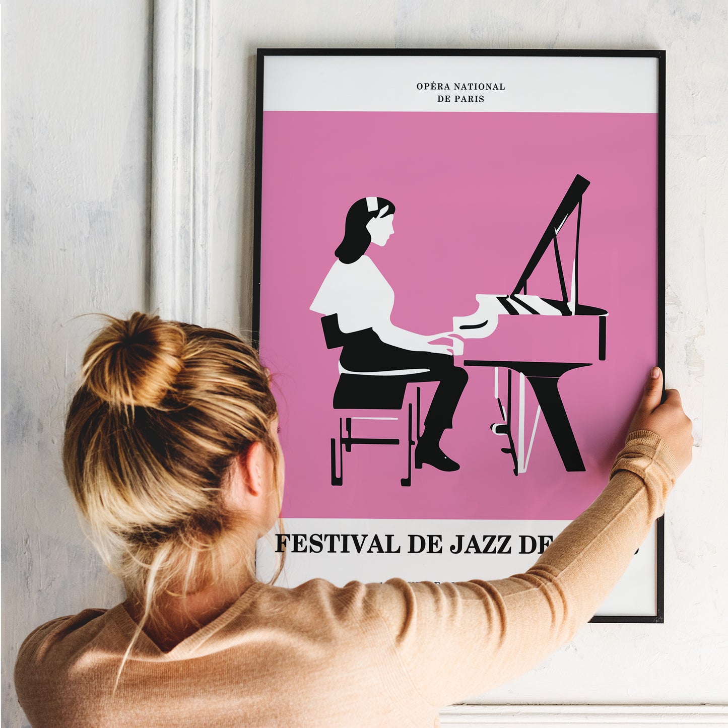 Paris Jazz Festival Pink Minimalist Poster