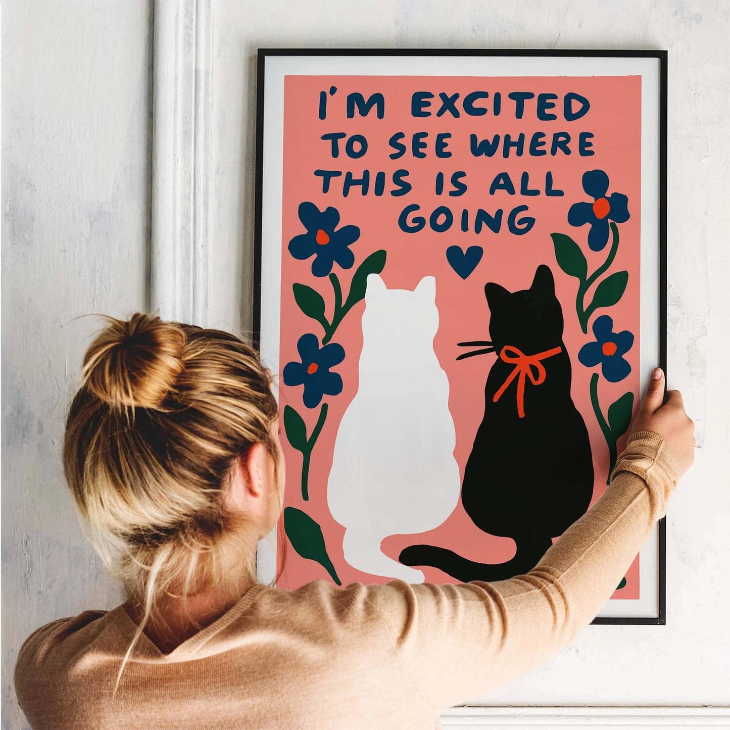 Whimsical Cat Wall Art Poster
