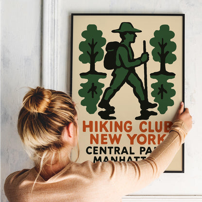 Vintage Hiking Club Central Park Wall Art