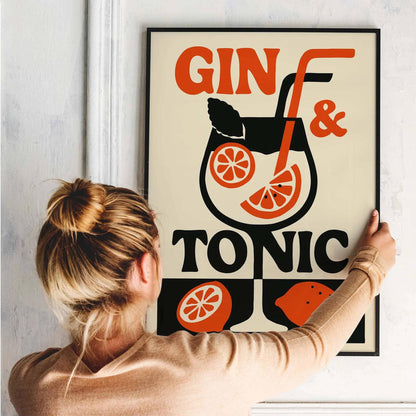 Gin & Tonic Cocktail Poster Print