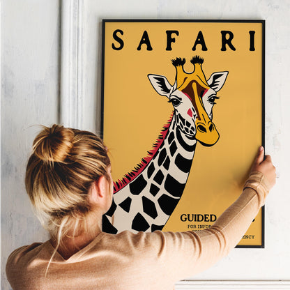 Safari Giraffe Guided Tours Wall Art Print