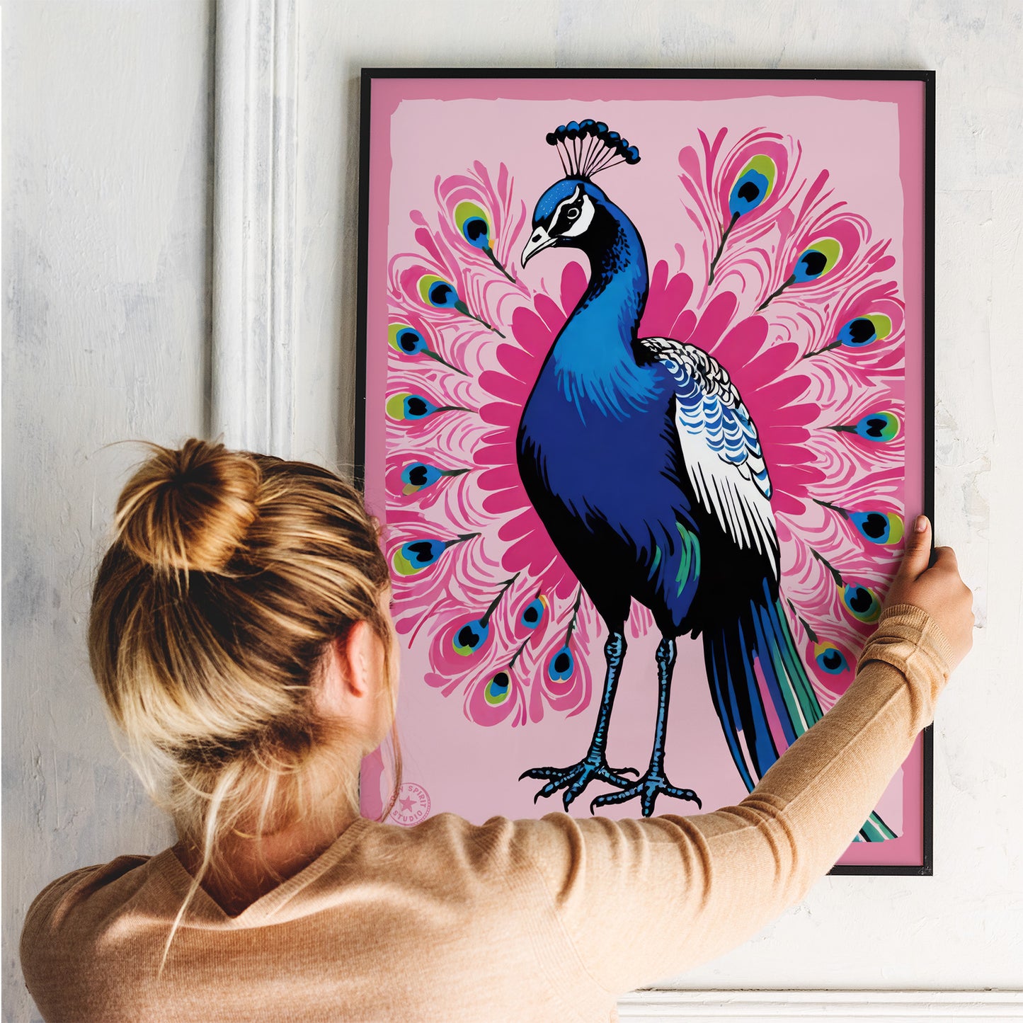 Peacock Pink Garden Poster