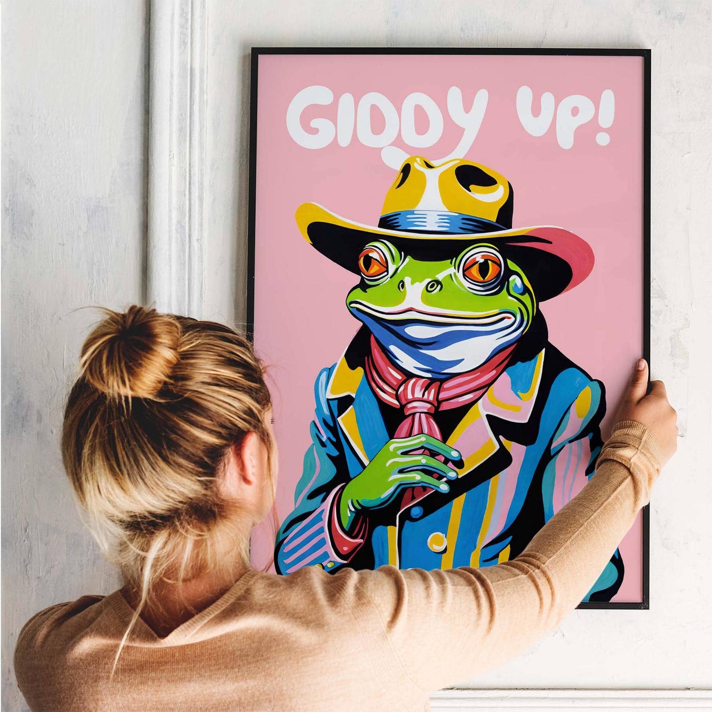 Cowboy Frog Giddy Up Wall Poster