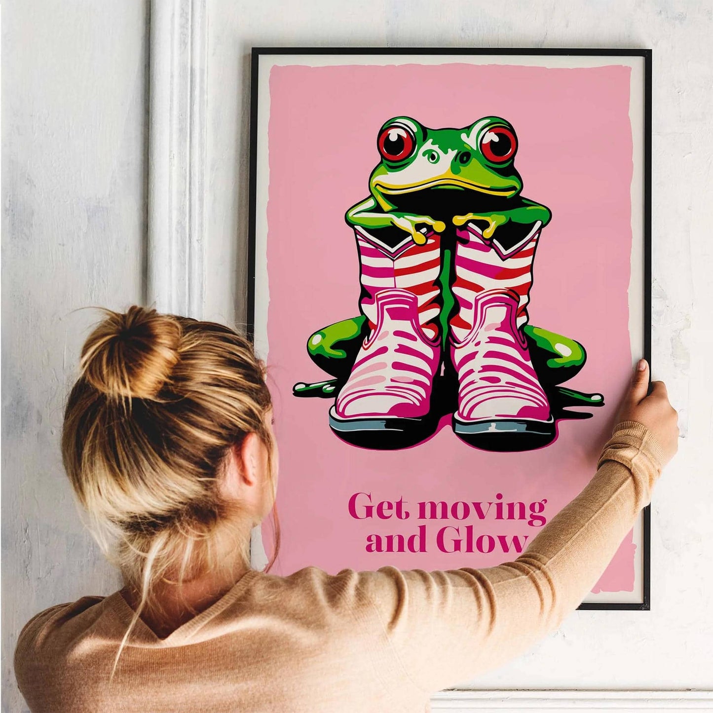 Get Moving Frog Wall Art Poster