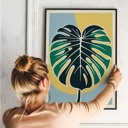 Boho Chic Monstera Leaf Poster