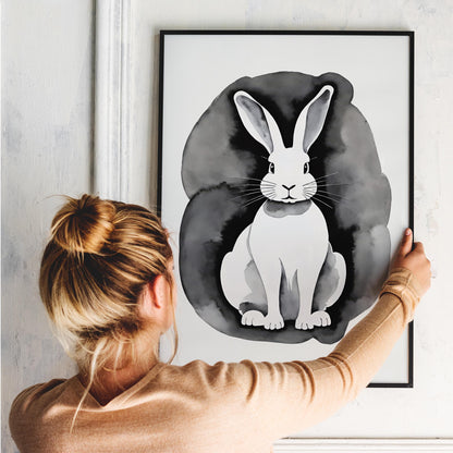 Watercolor Bunny Poster Print